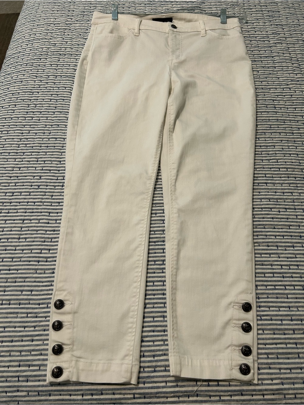 Talbots Women's White Button-Cuff Jeans